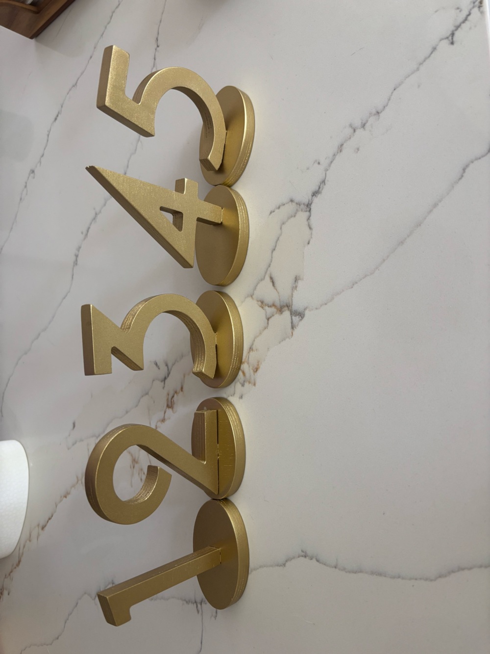 Gold Table Number Stands - Set of Decorative Numbers